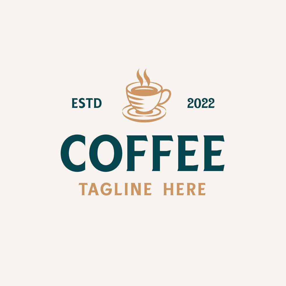 coffee shop logo template with cup vector