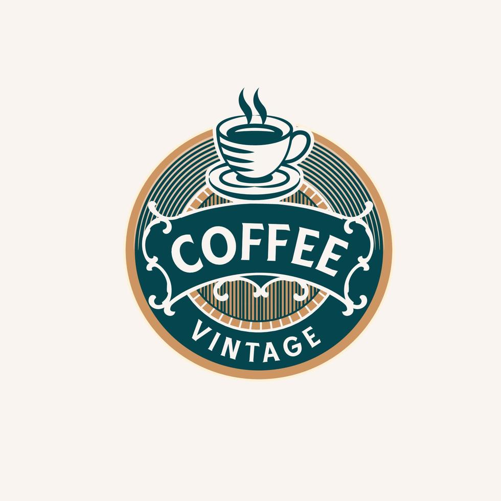 Vintage coffee shop logo template vector