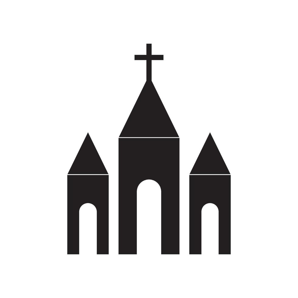 diseño vectorial del icono del logotipo de la iglesia, este vector puede utilizarse para logotipos, iconos, pancartas y otros