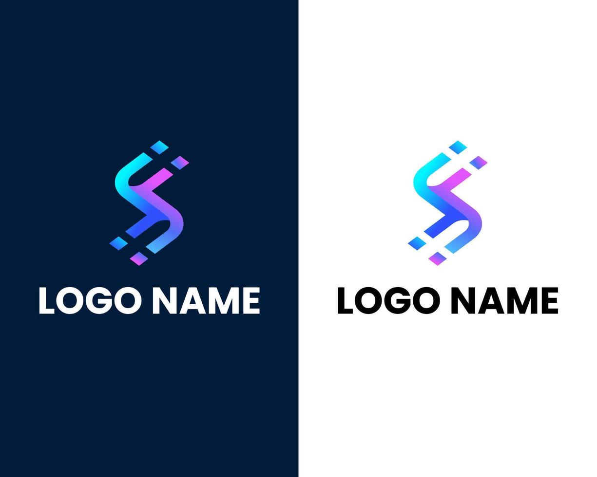 letter s with fast sign modern logo design template vector