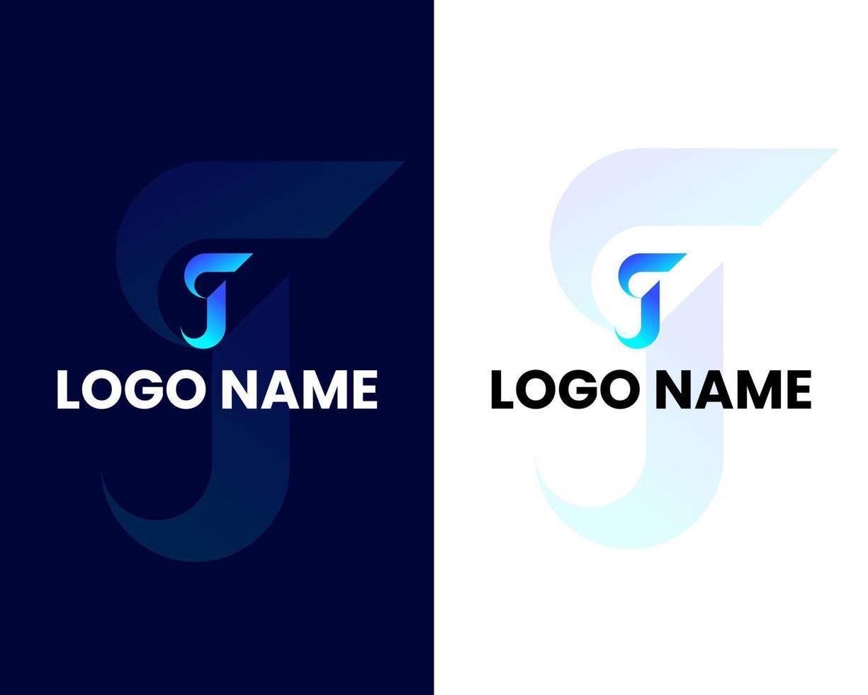 letter j and f modern logo design template vector