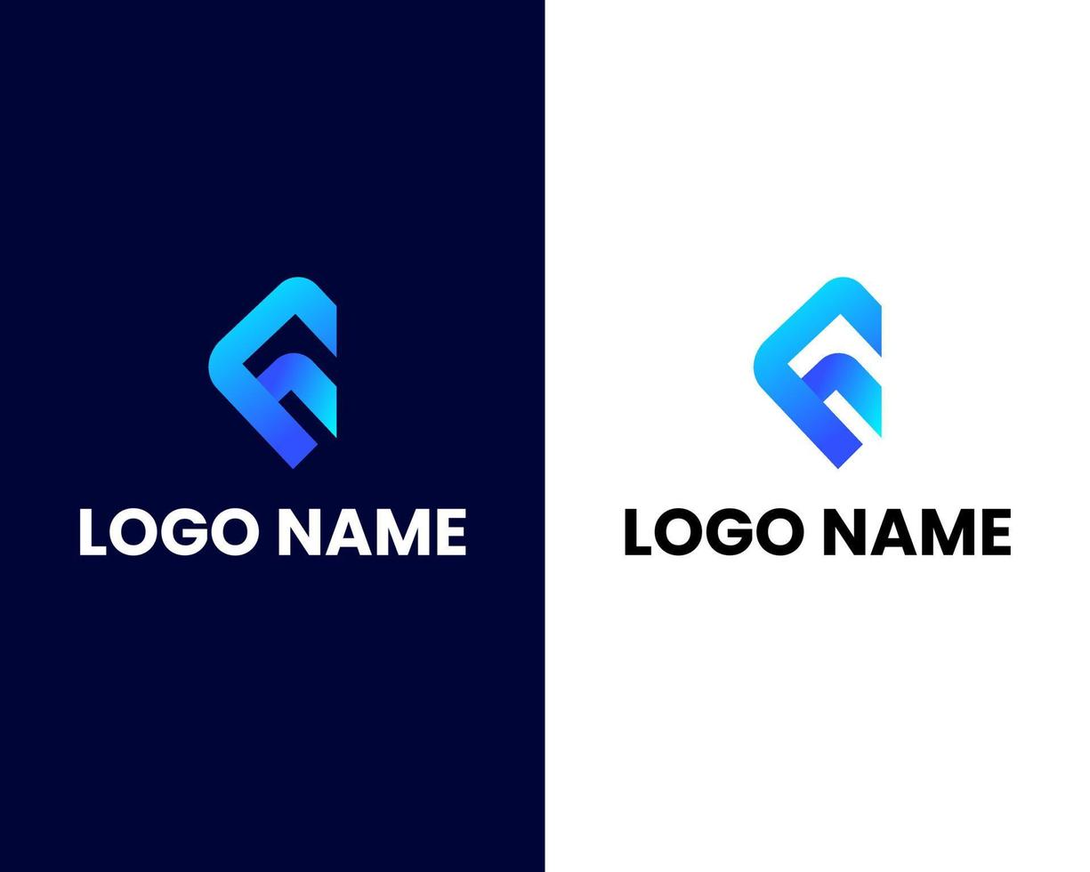 plantilla de diseño de logotipo moderno letra f y h vector