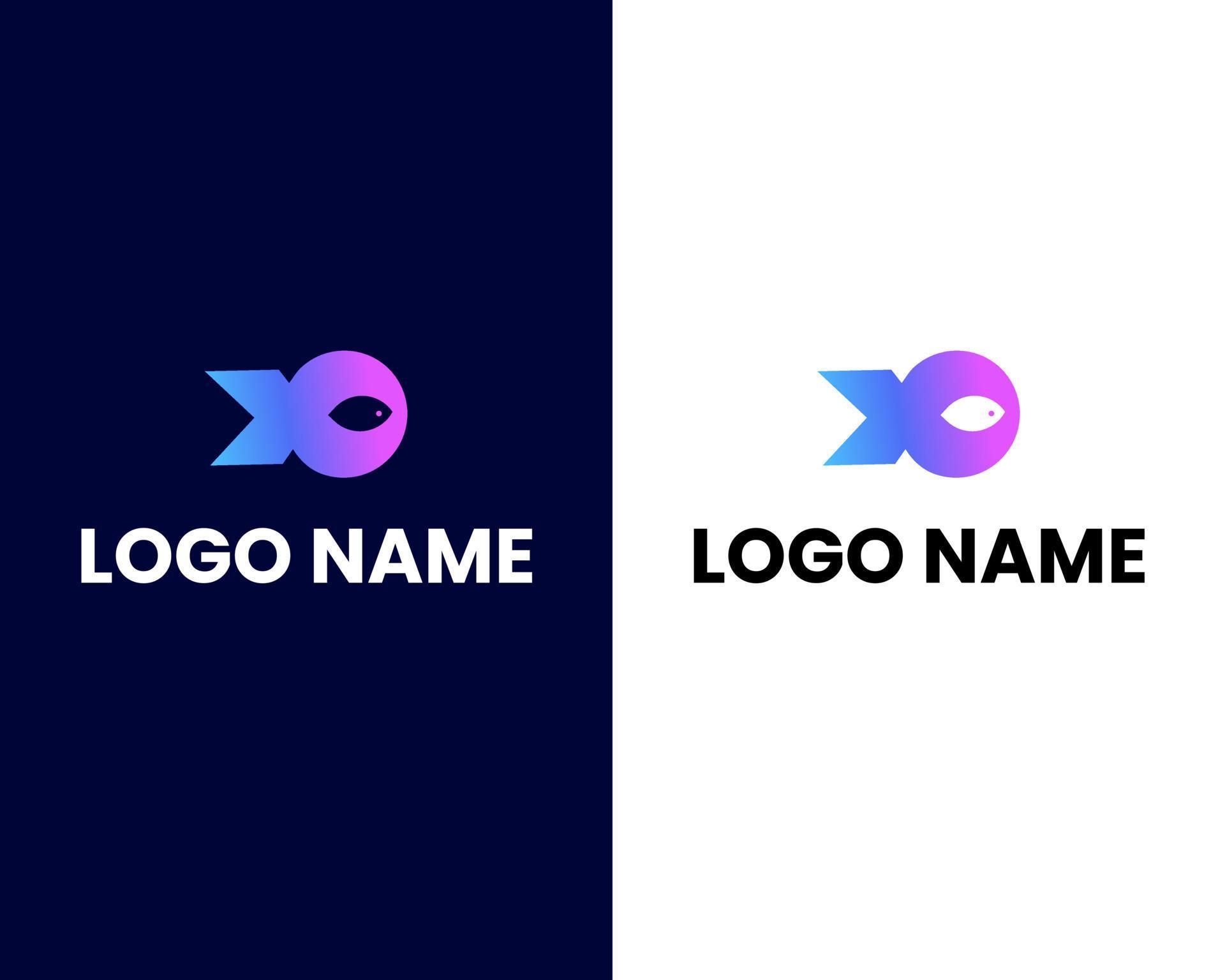 letter x and o with fish modern logo design template 12606426 Vector
