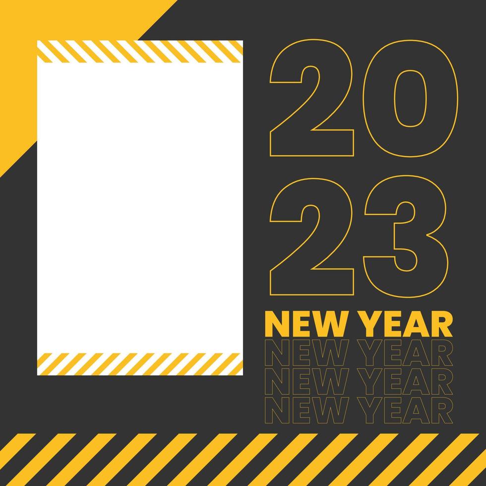 happy new year social media template. new year 2023 frame for social media post template vector free