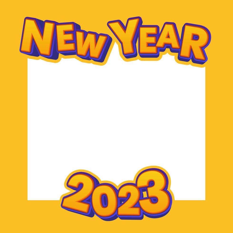happy new year social media template. new year 2023 frame for social media post template vector free