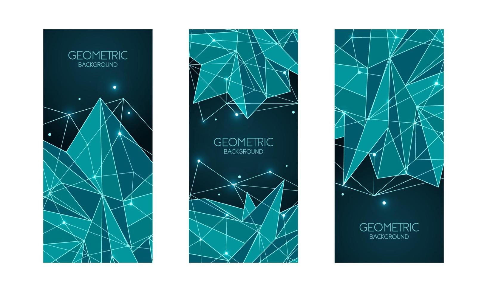 Polygonal abstract futuristic template, low poly sign on dark blue background. Vector lines, dots and triangle shapes, connecting network. Brochure template, cover layout, magazine, flyer design.