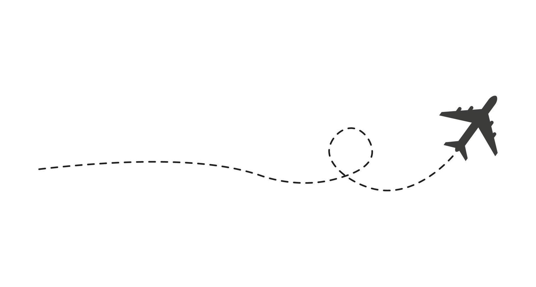 Dashed Line Airplane Route vector