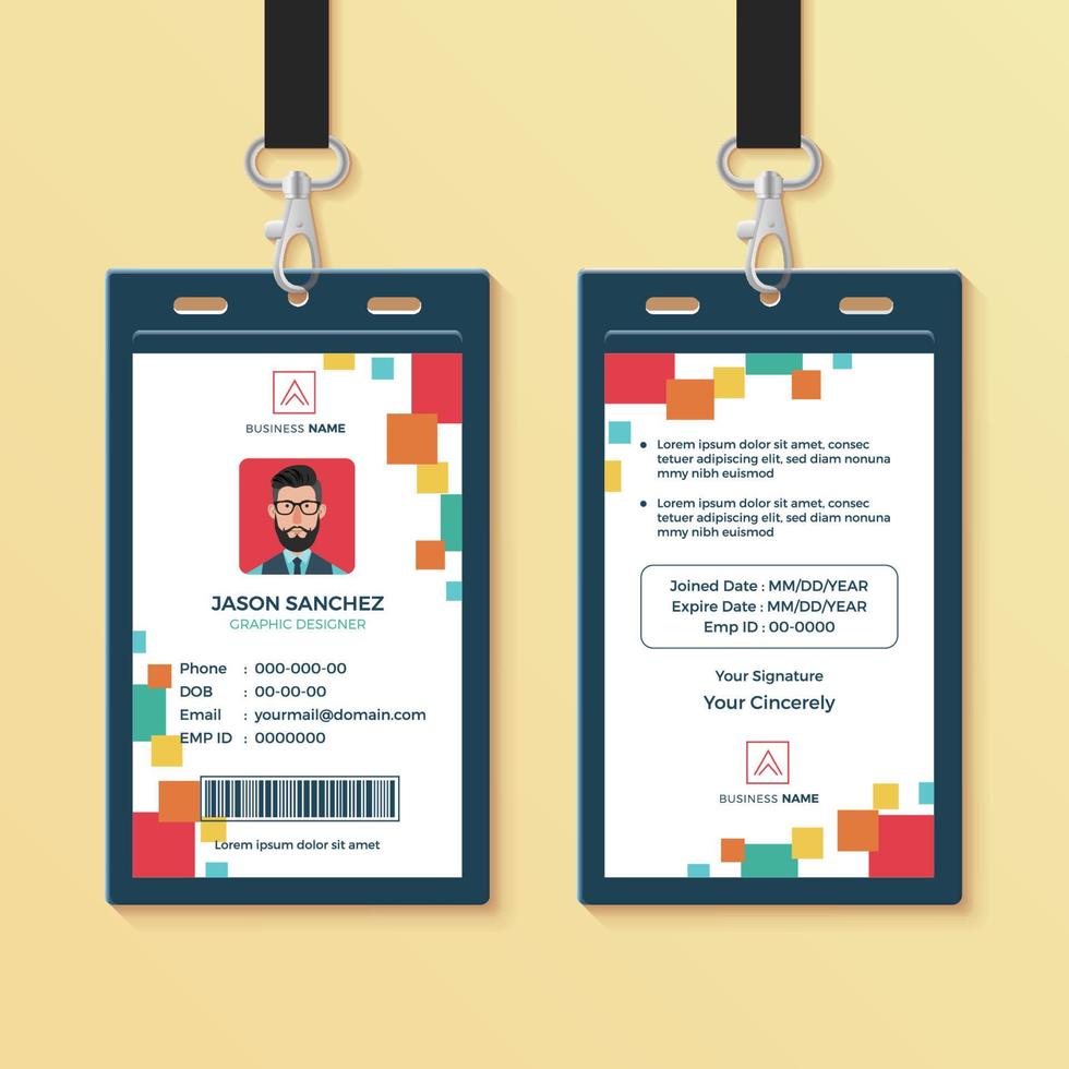 Modern Clean Graphic ID Card Design Template vector