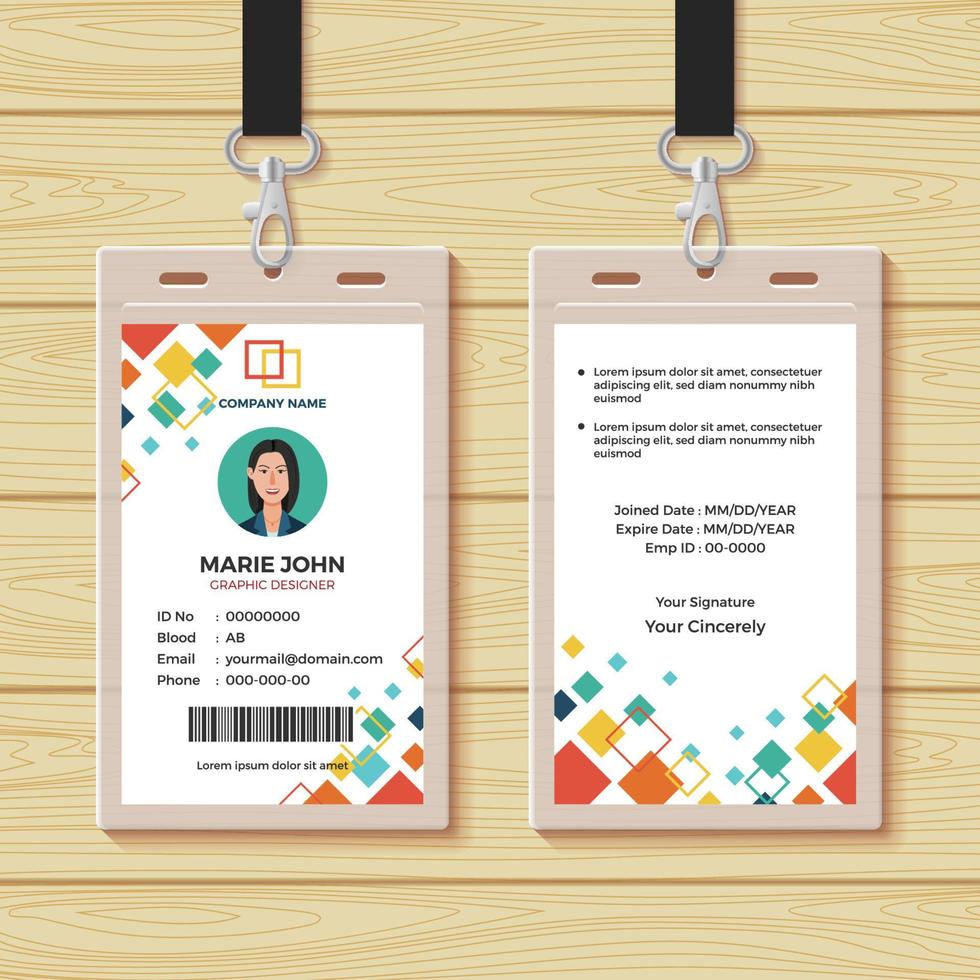 plantilla de diseño de tarjeta de identificación creativa vector