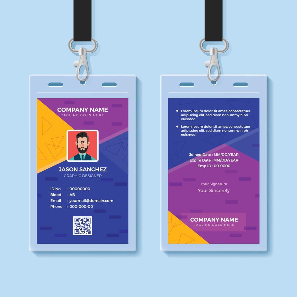 Modern Creative ID Card Design Template vector