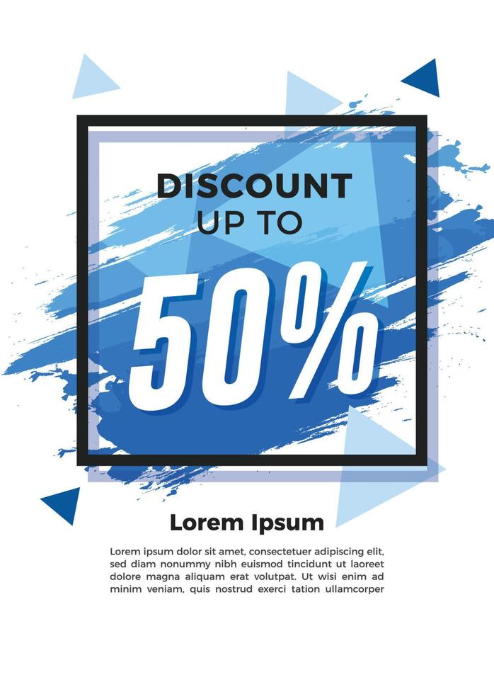 Blue splash discount flyer template vector