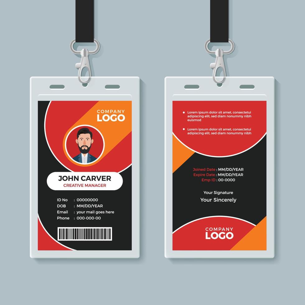 Creative Multipurpose ID Card Design Template vector