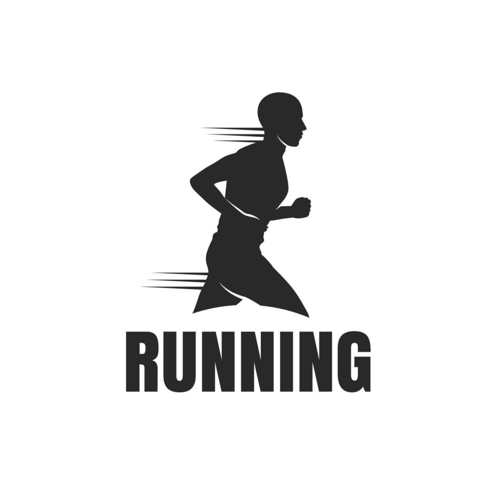 Running man logo design isolated on white background vector