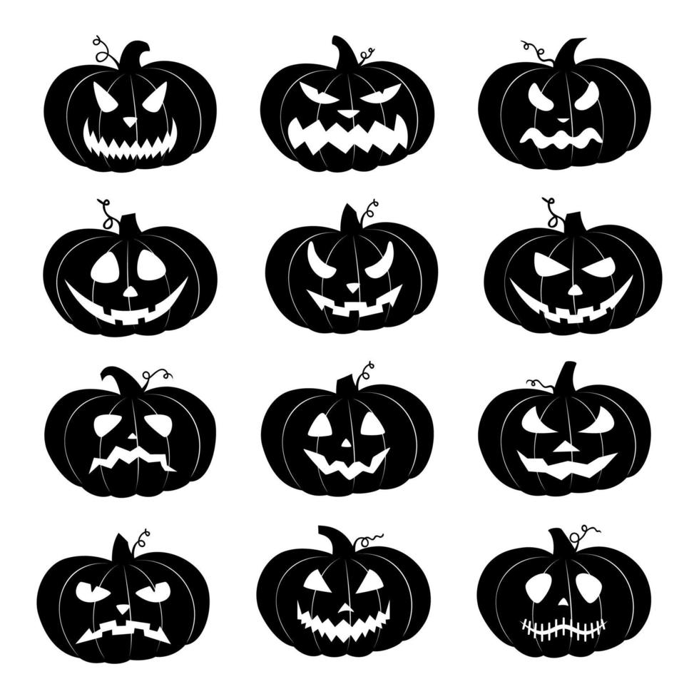 Halloween pumpkin collection, elements for Halloween decorations. Set of pumpkins. vector