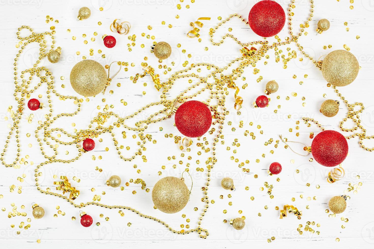 Christmas decorative golden toy balls pattern photo