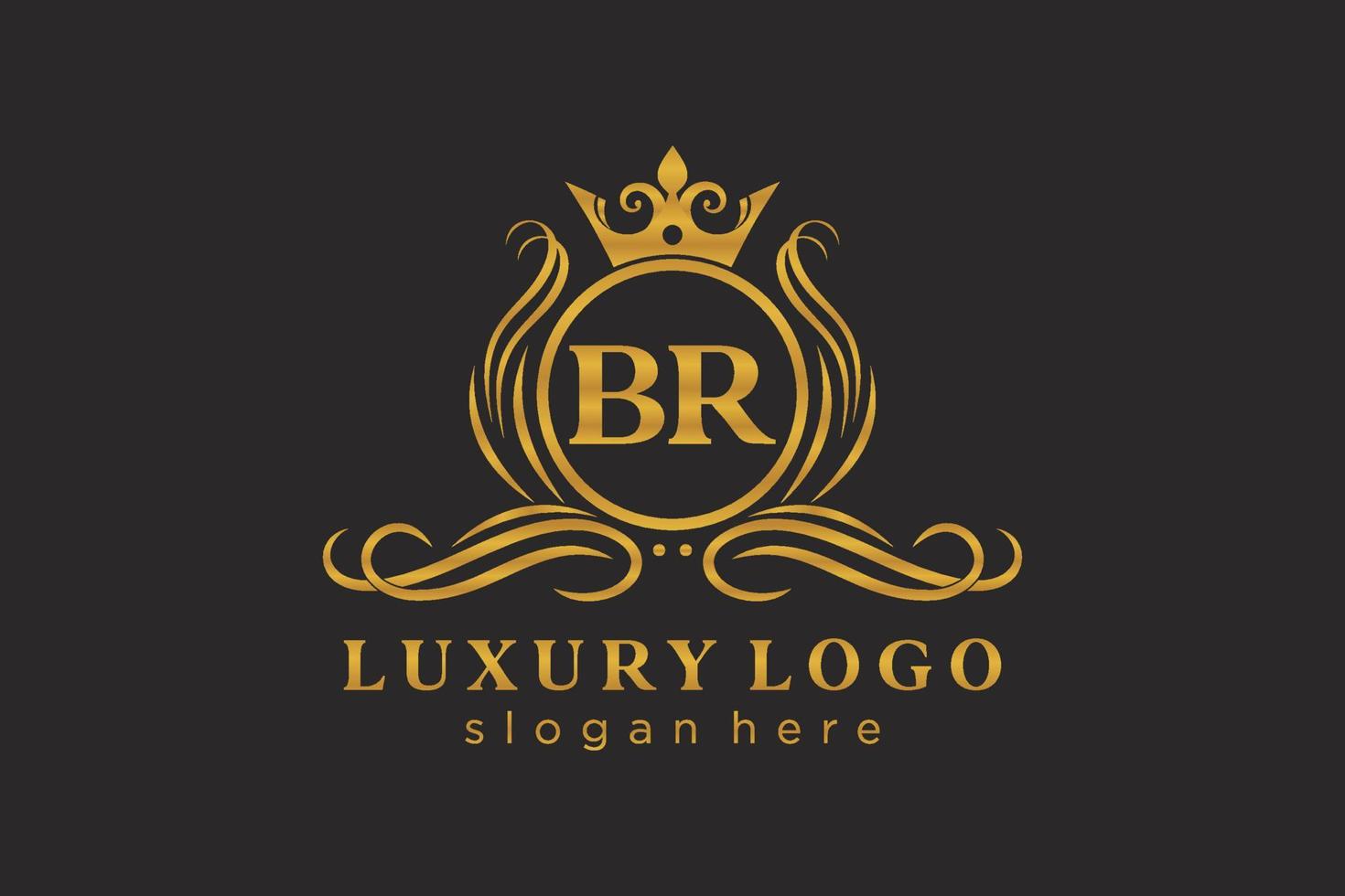 plantilla de logotipo de lujo real de letra br inicial en arte vectorial para restaurante, realeza, boutique, cafetería, hotel, heráldica, joyería, moda y otras ilustraciones vectoriales. vector