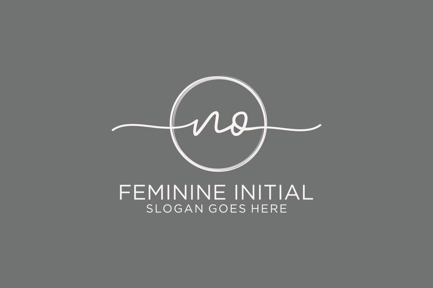 Initial NO handwriting logo with circle template vector logo of initial signature, wedding, fashion, floral and botanical with creative template.
