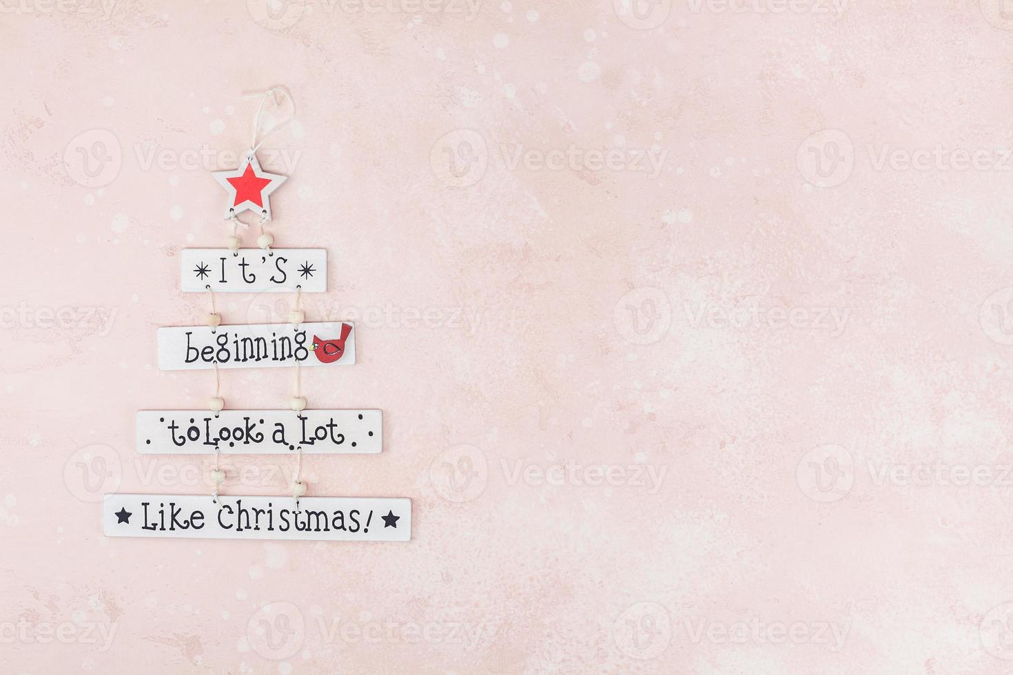 Christmas decorative wooden garland with text photo