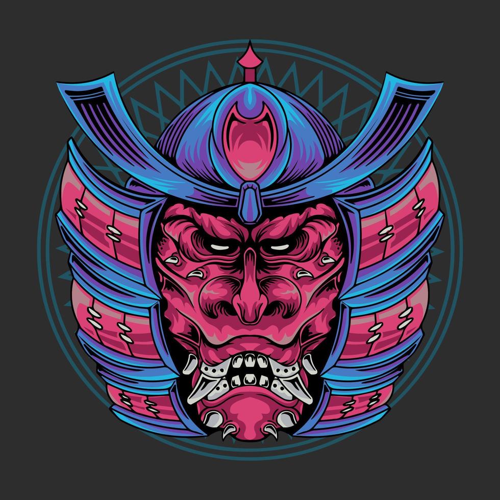 Samurai ronin mask vector illustration