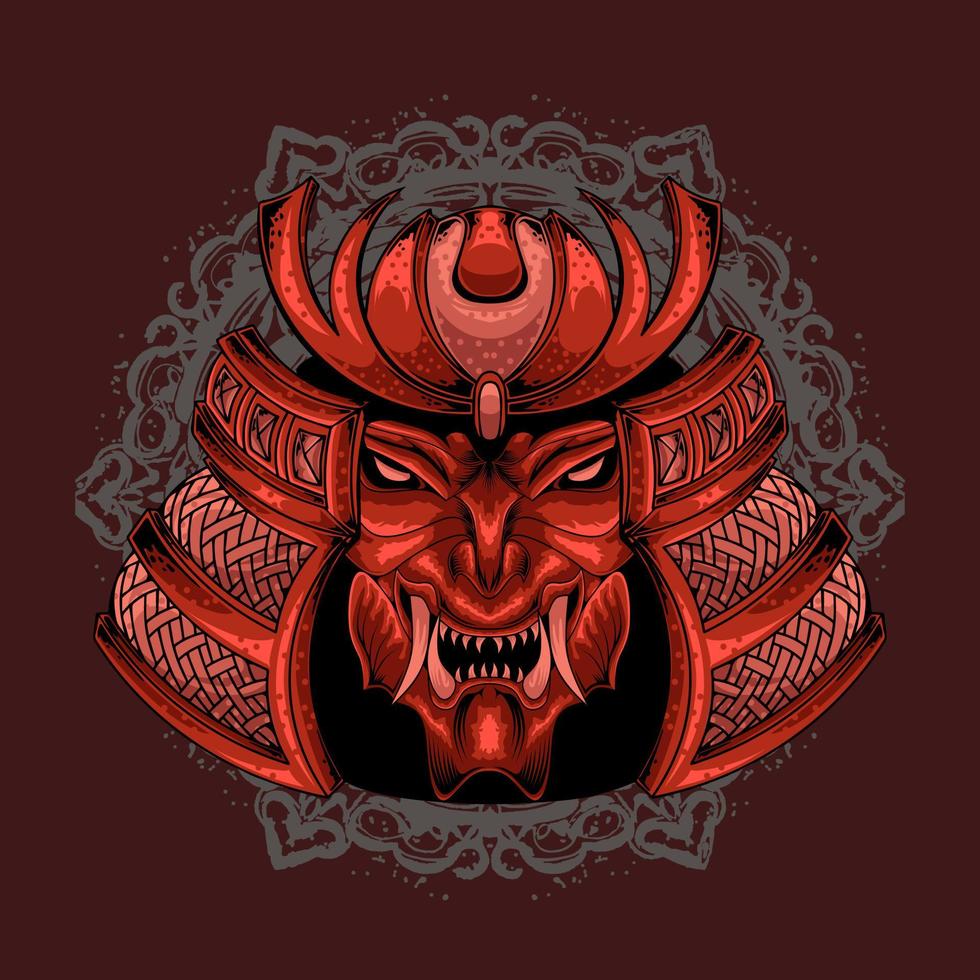 Samurai mask helmet vector illustration