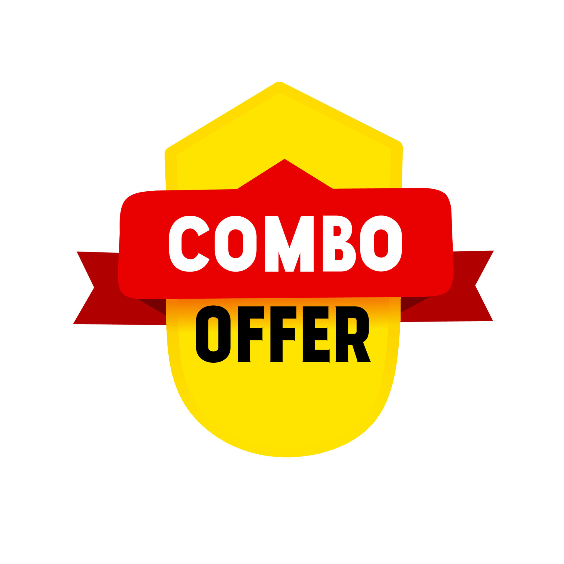 Combo offer vector label, banner. Collection badges sale, design