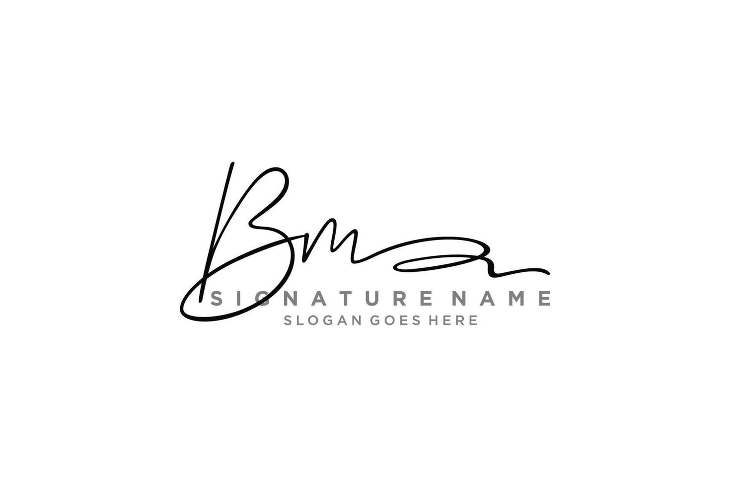 Initial BM Letter Signature Logo Template elegant design logo Sign Symbol template vector icon