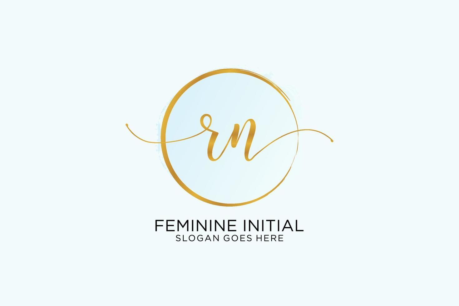 Initial RN handwriting logo with circle template vector signature, wedding, fashion, floral and botanical with creative template.