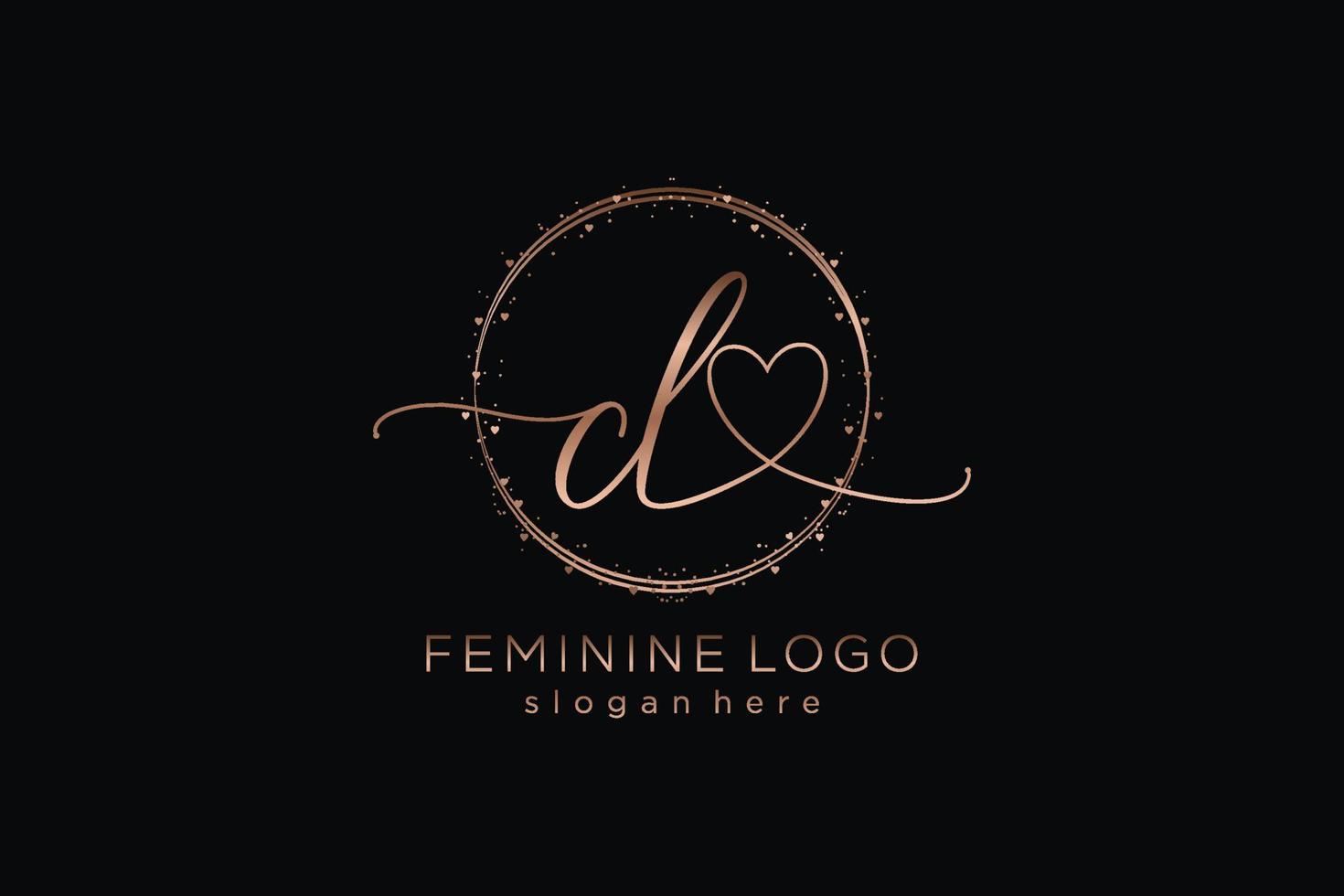 Initial CL handwriting logo with circle template vector logo of initial wedding, fashion, floral and botanical with creative template.