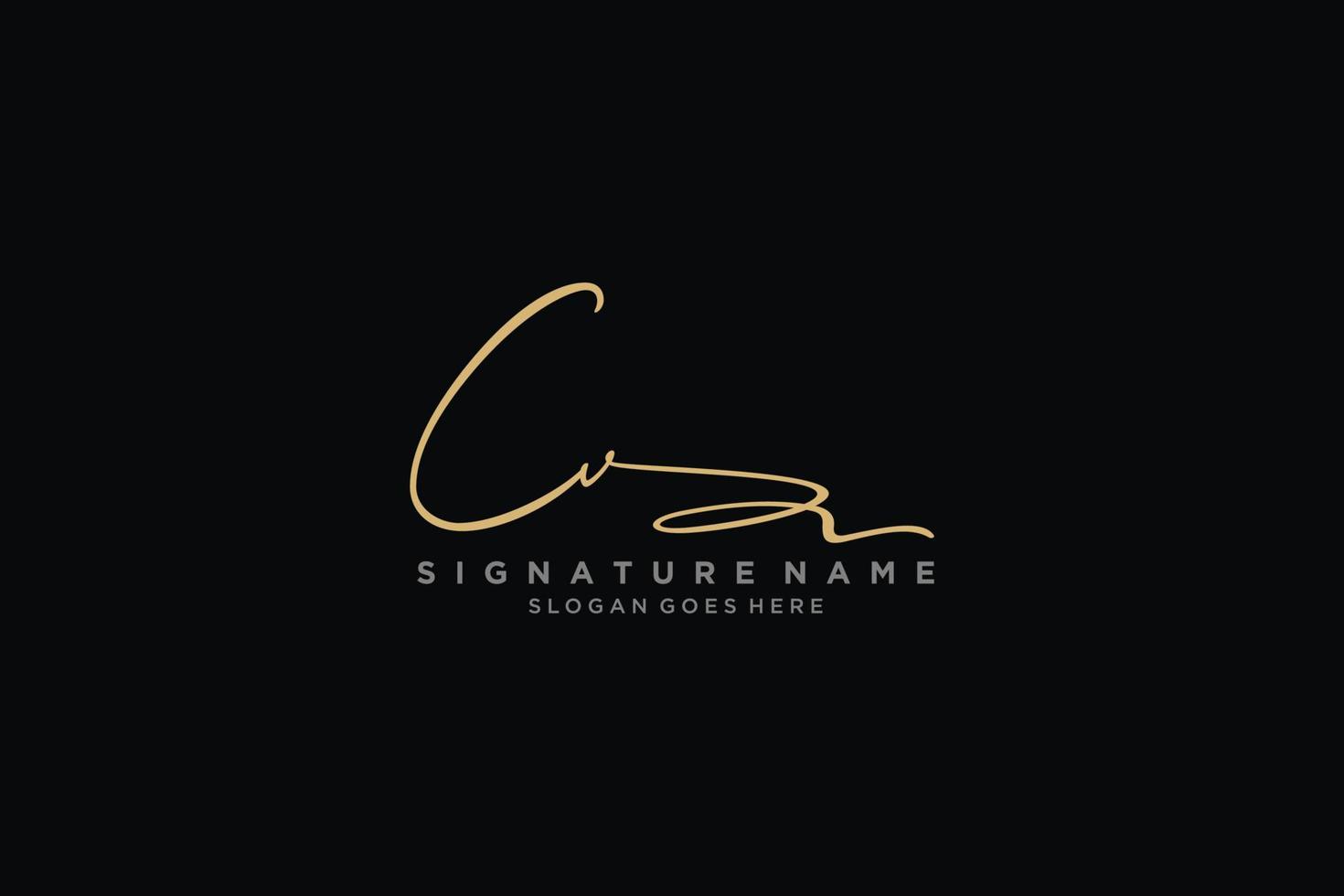 Initial CV Letter Signature Logo Template elegant design logo Sign Symbol template vector icon