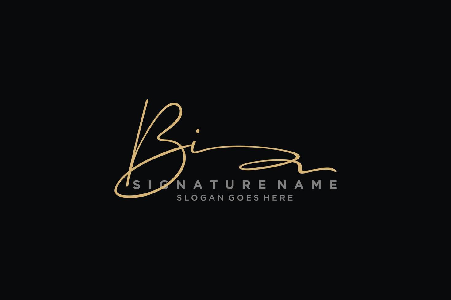 Initial BI Letter Signature Logo Template elegant design logo Sign Symbol template vector icon