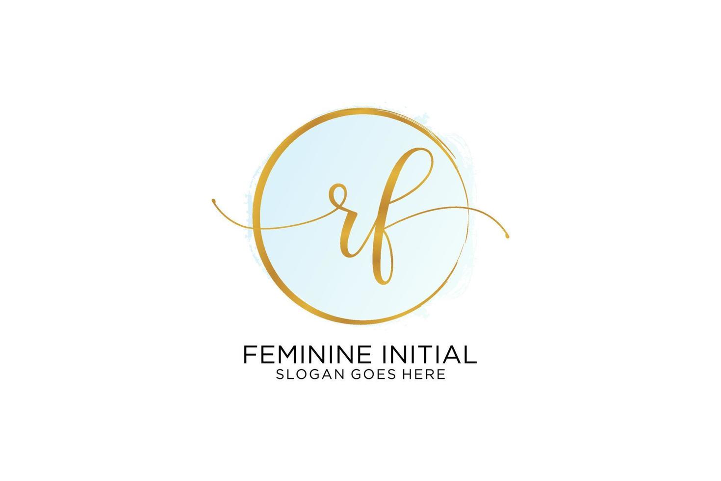 Initial RF handwriting logo with circle template vector signature, wedding, fashion, floral and botanical with creative template.
