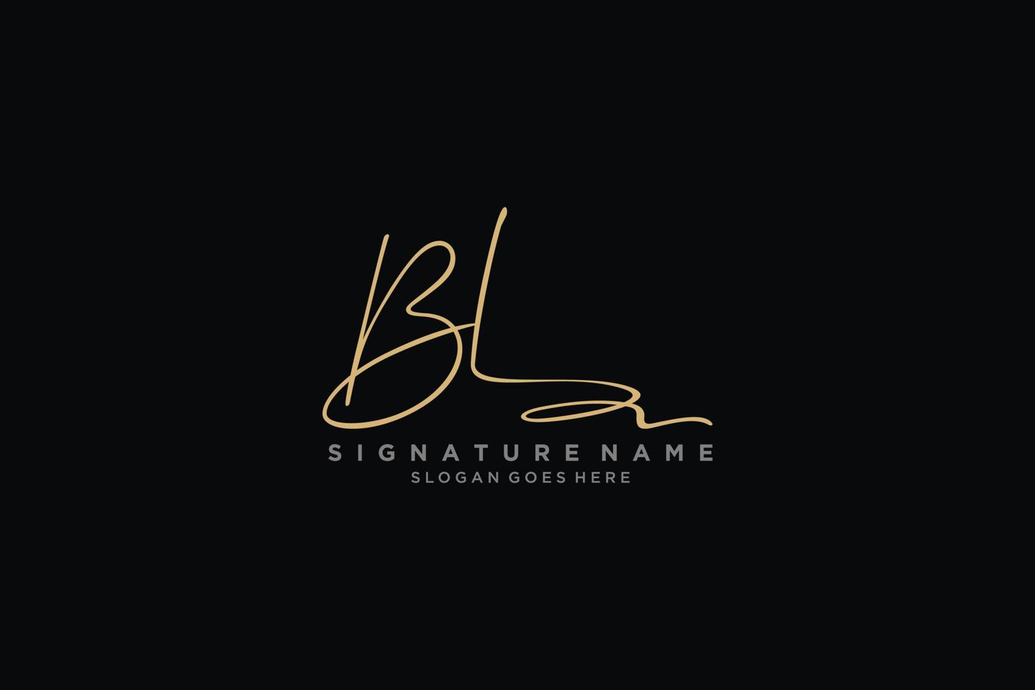 plantilla de logotipo de firma de letra bl inicial diseño elegante logotipo signo símbolo plantilla vector icono