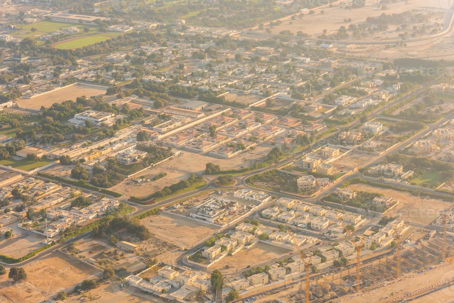 Dubai residential districts at sunrise photo