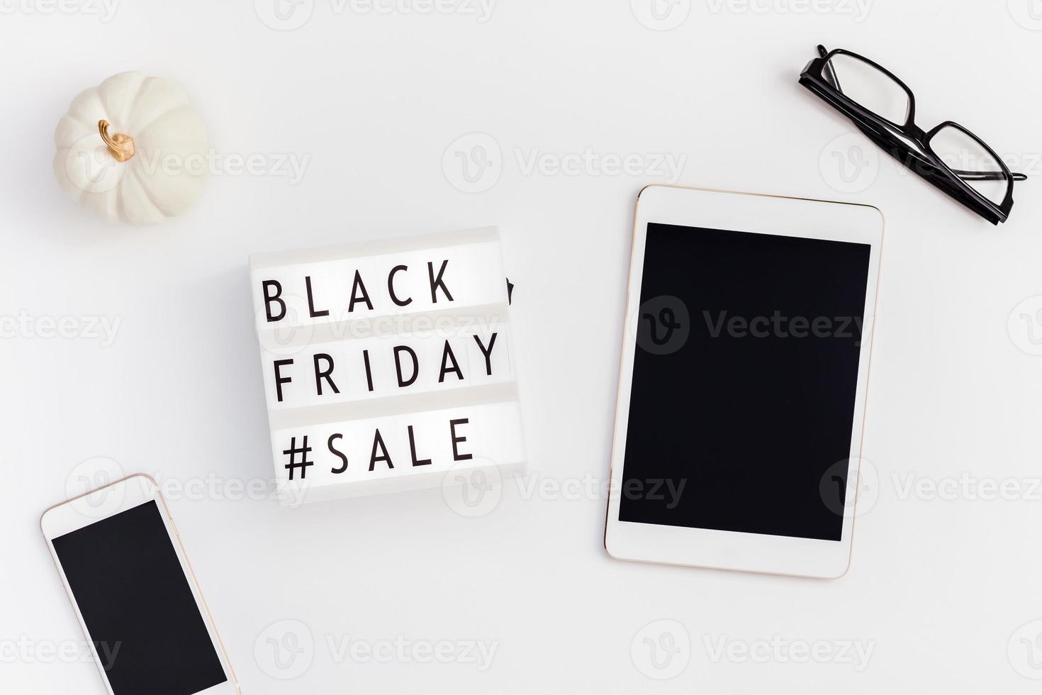 Black friday sale text on white lightbox photo