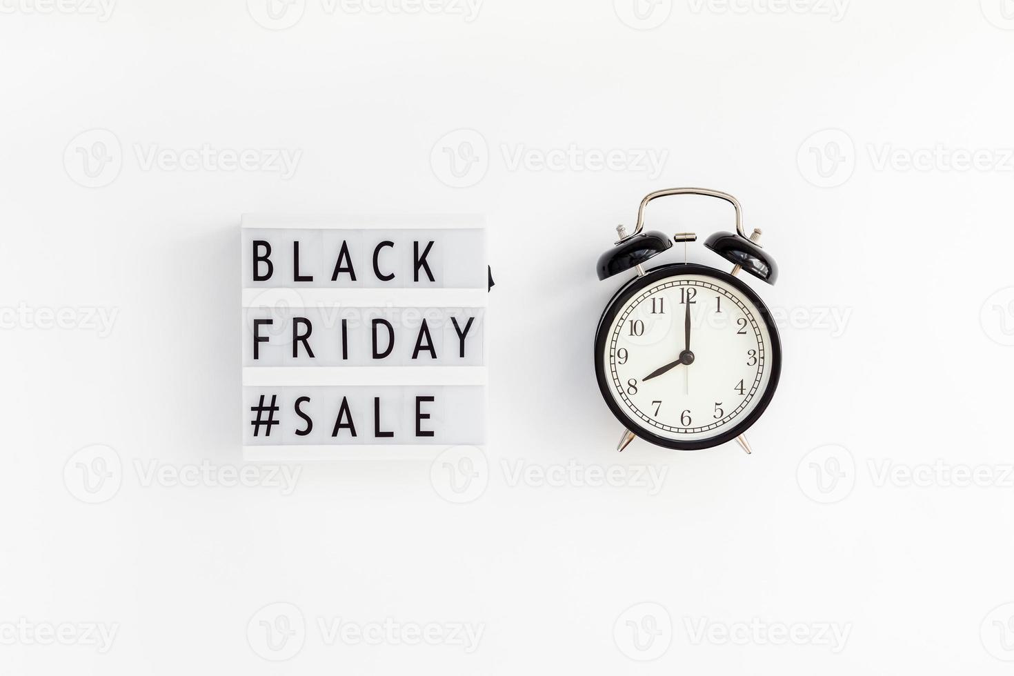 Black friday sale text on white lightbox photo