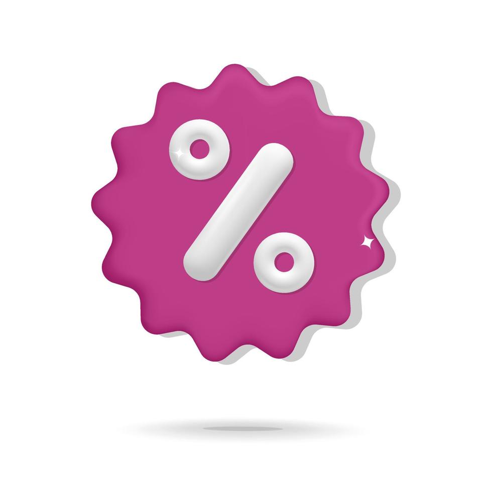 3d vector rounded star corner shopping discount label tags icon design