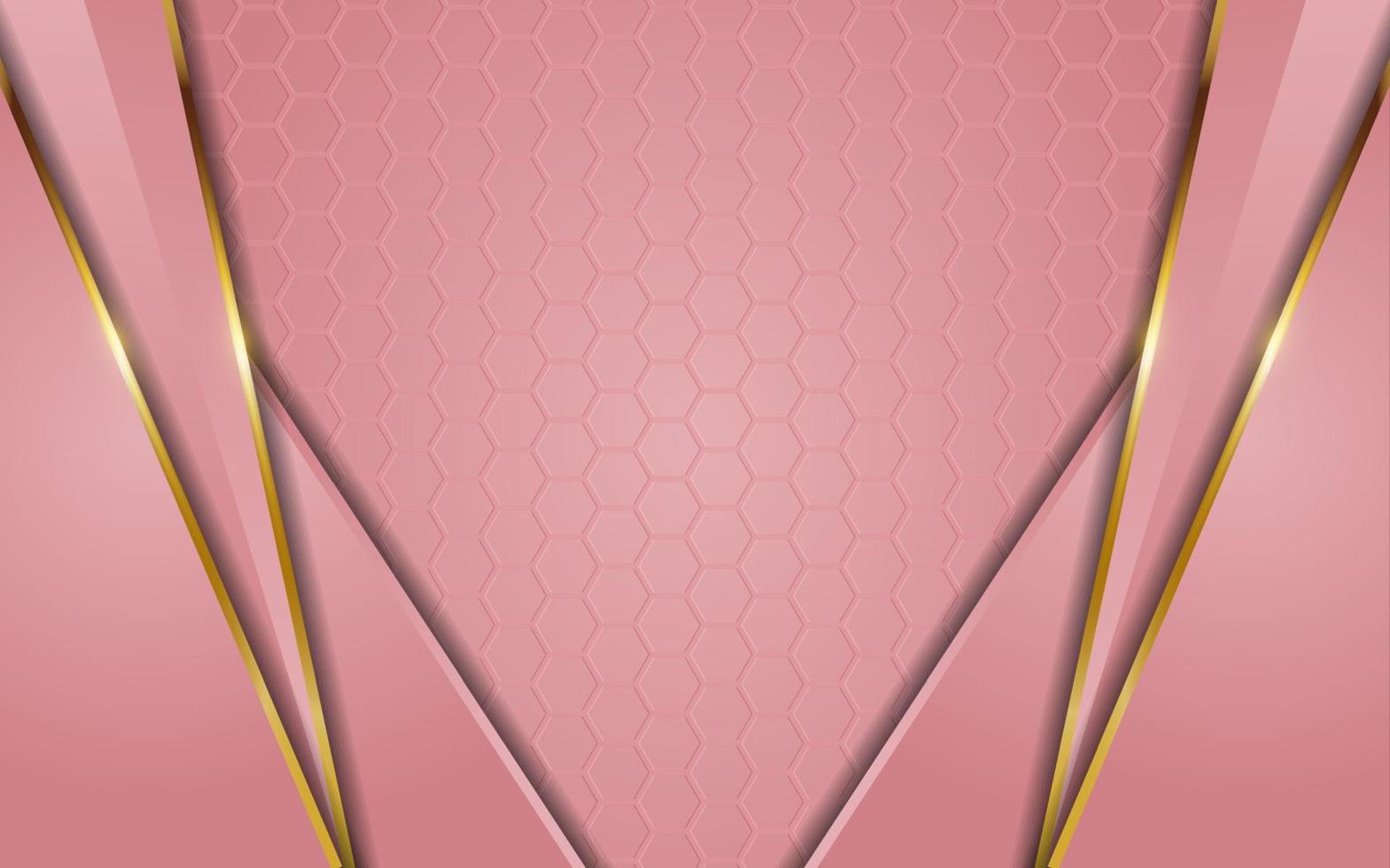 abstract pink background with line gold vector