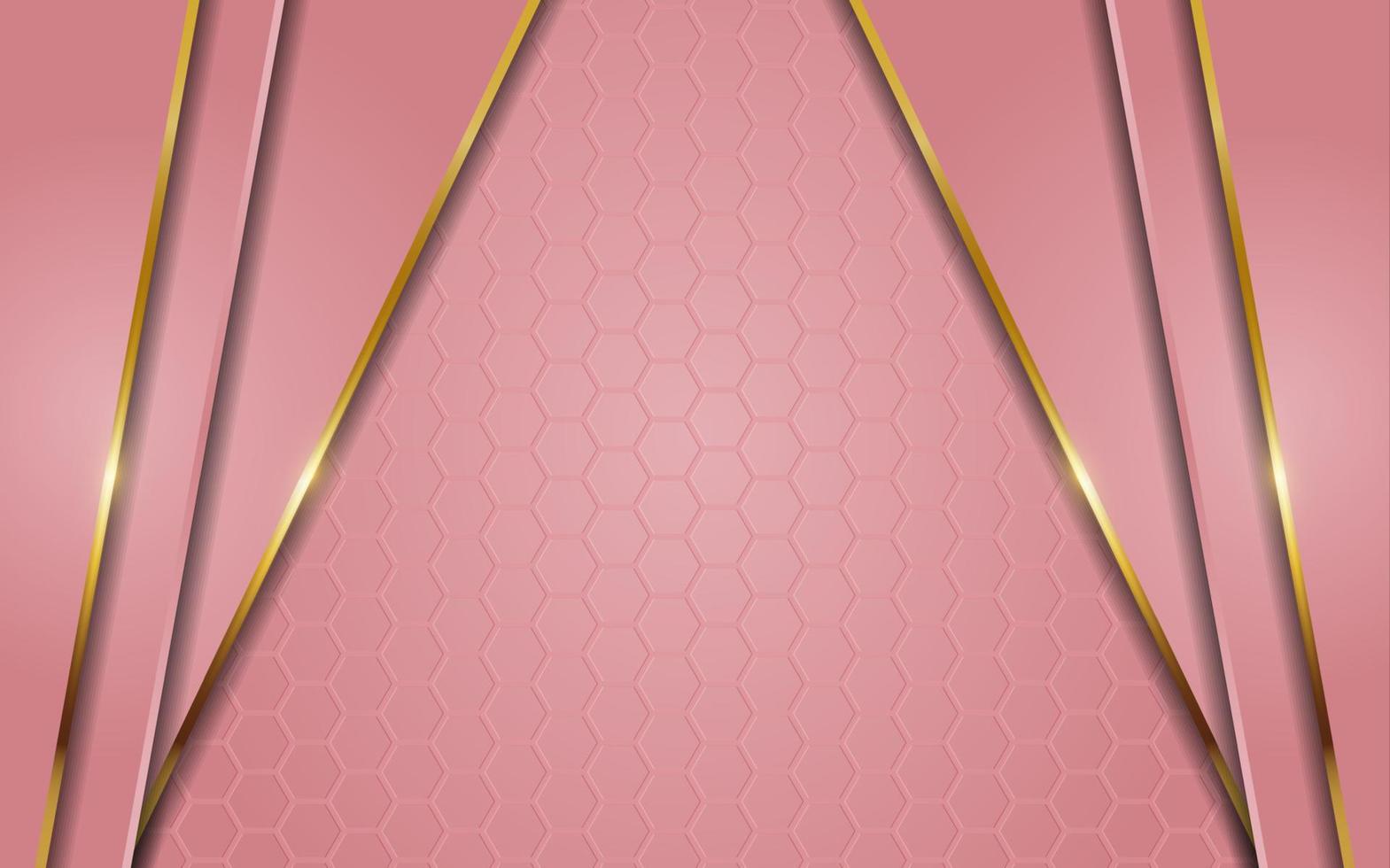 abstract pink background with line gold vector