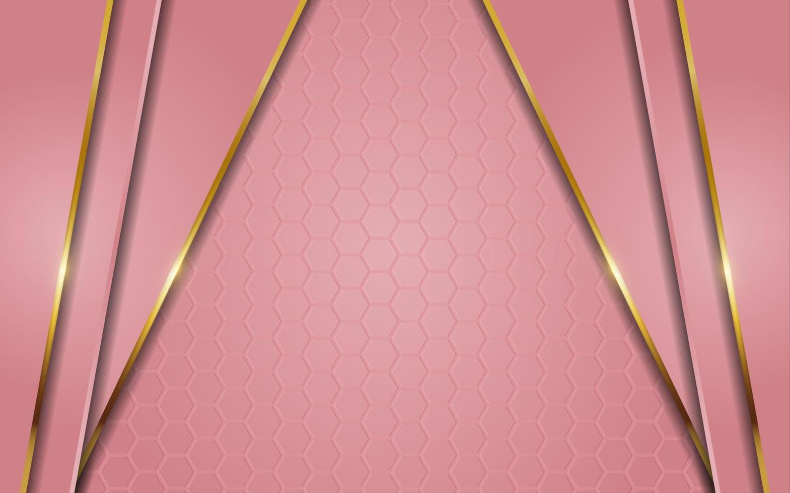 abstract pink background with line gold vector