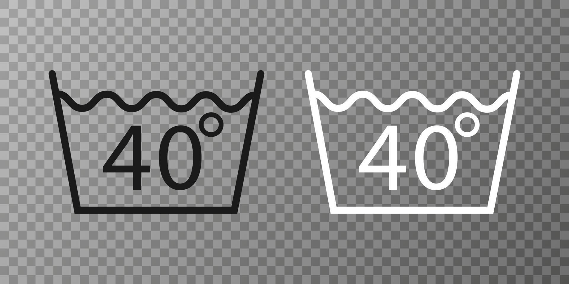 Machine wash warm 40, washing icon. Vector illustration, flat design
