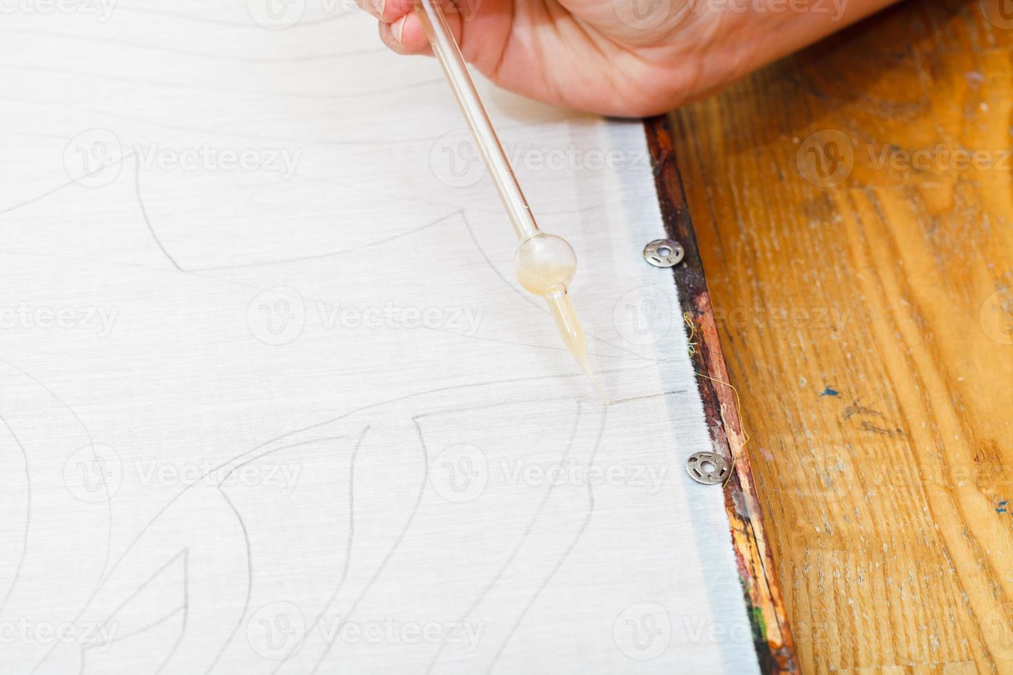 contour drawing on canvas photo
