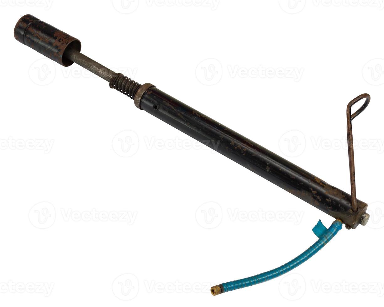 Old bicycle pump isolated photo