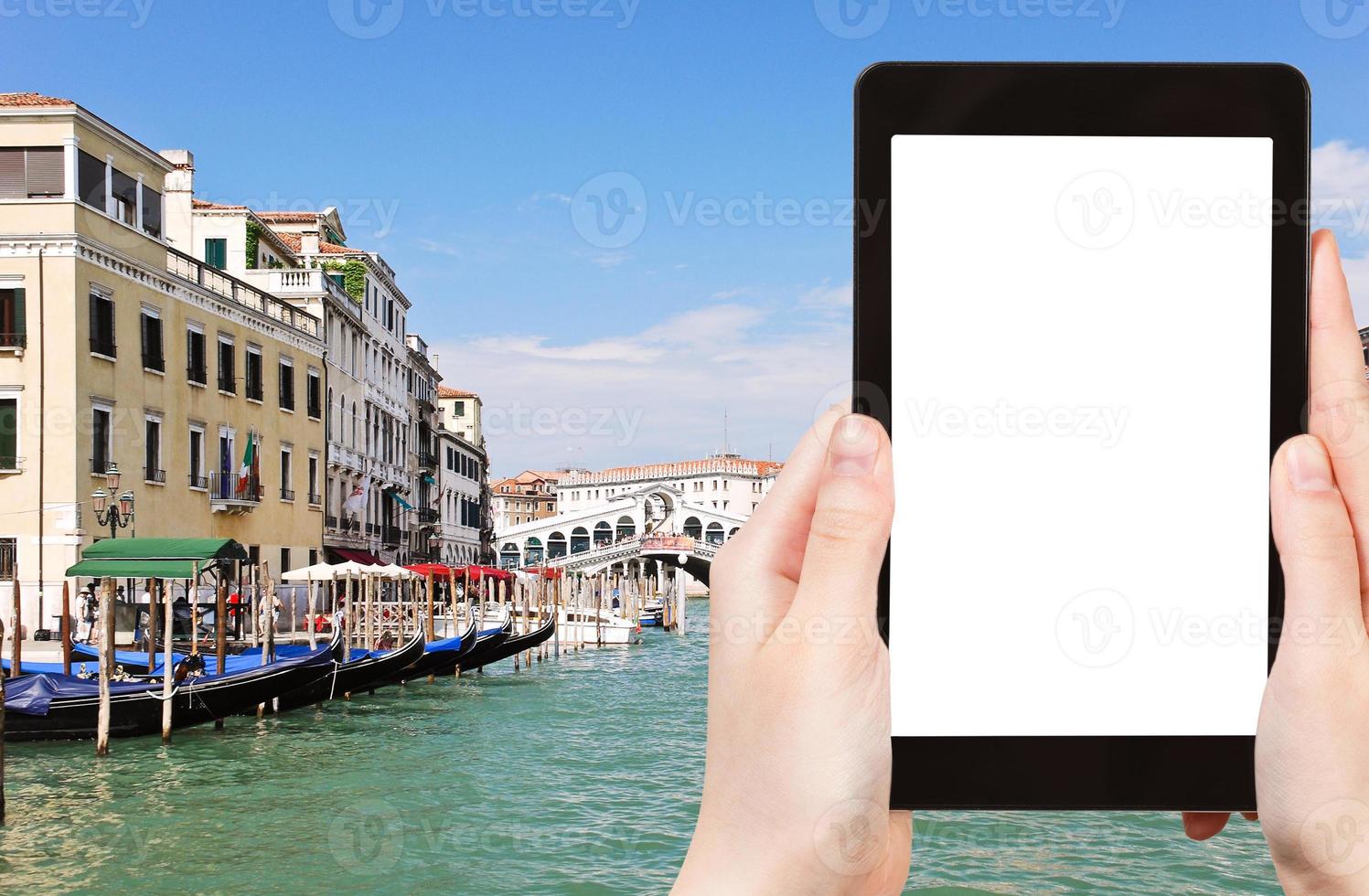 tourist photographs of Grand Canal in Venice photo