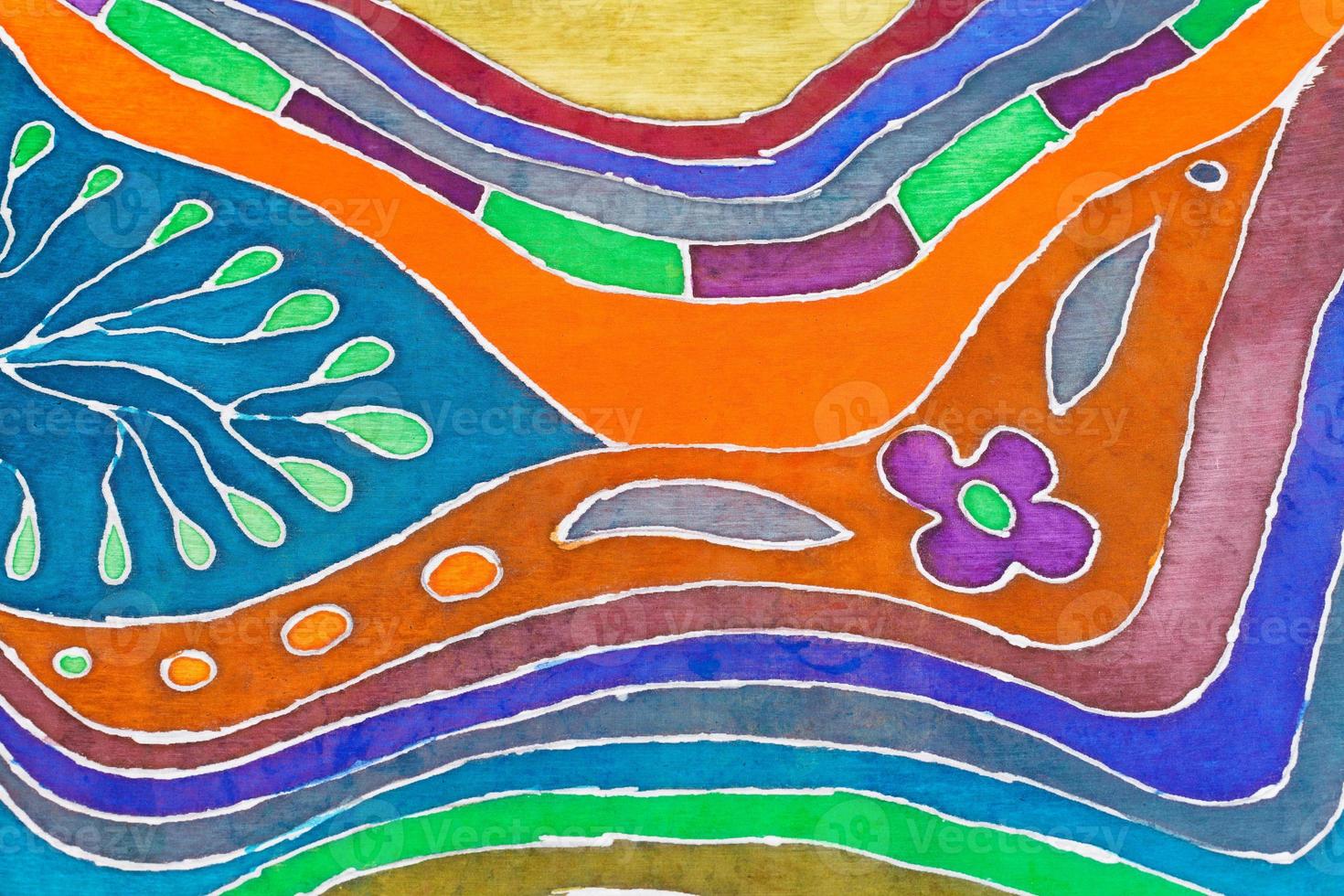 drawn ornament of batik photo