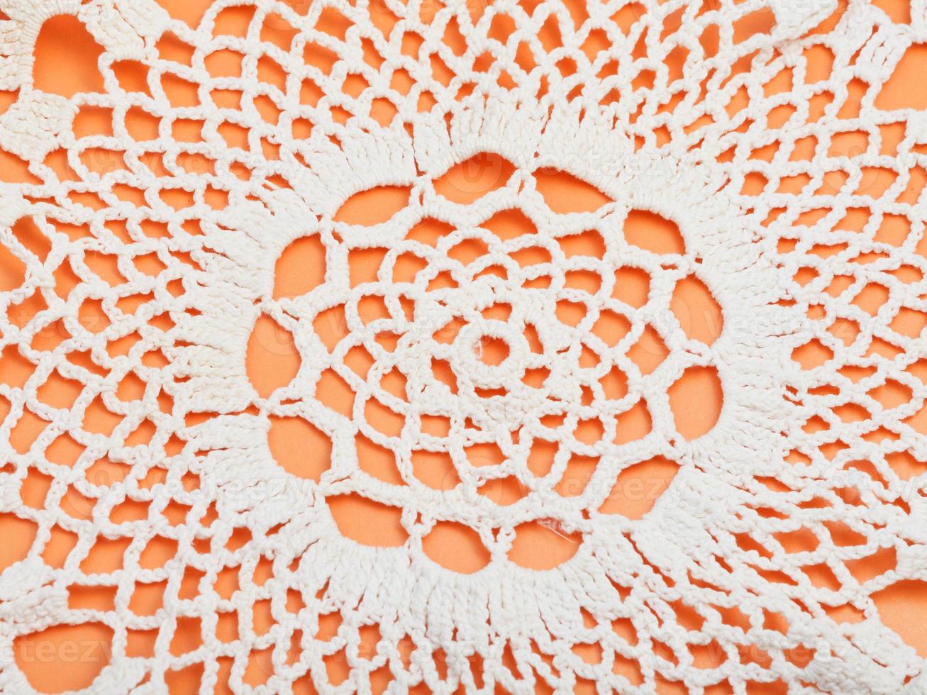 detail of embroidered crochet lace photo