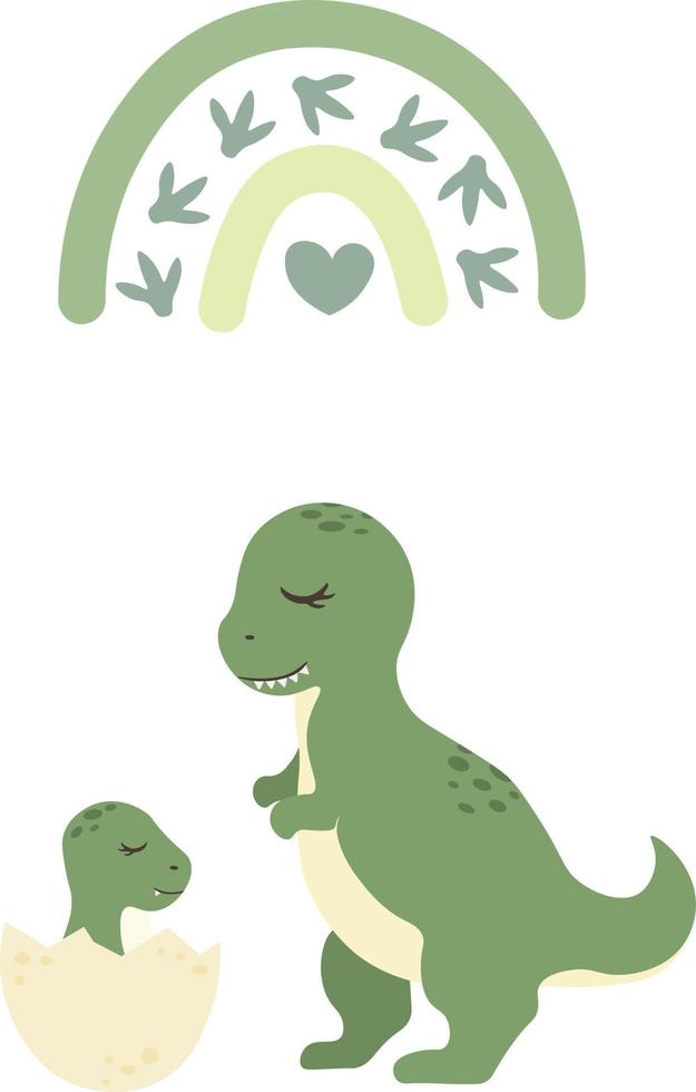 Illustrations of dinosaurs on a transparent background vector