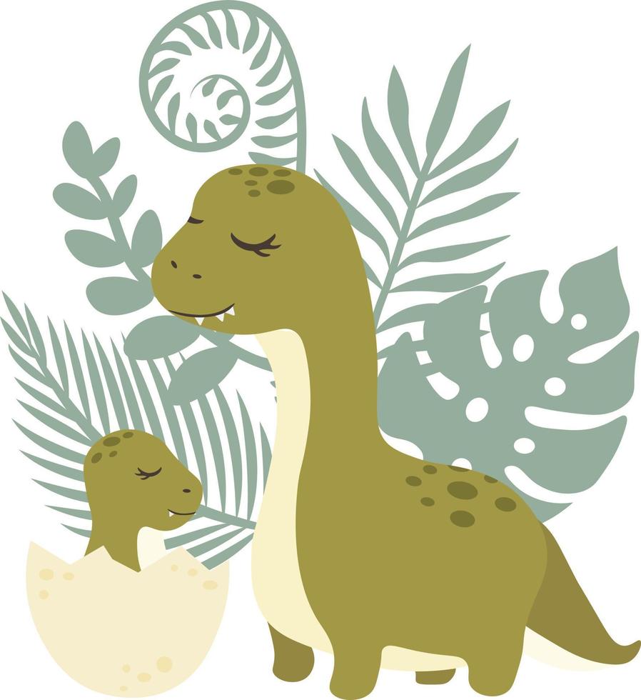 ilustraciones de dinosaurios sobre un fondo transparente vector