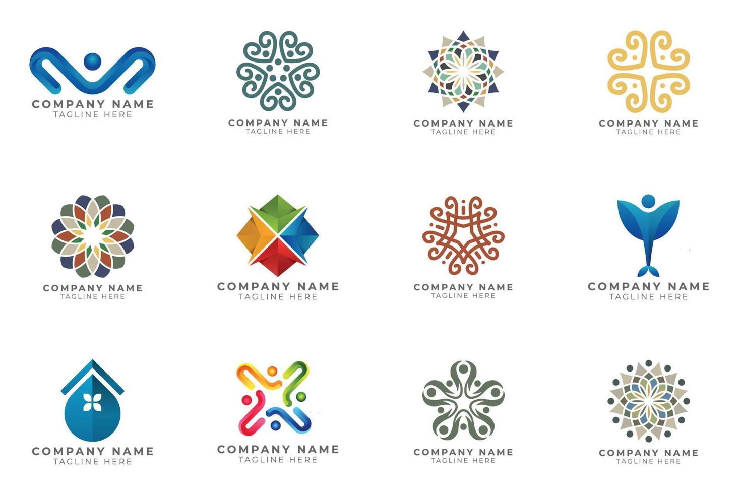 Logo set modern and creative branding idea collection for business company. vector