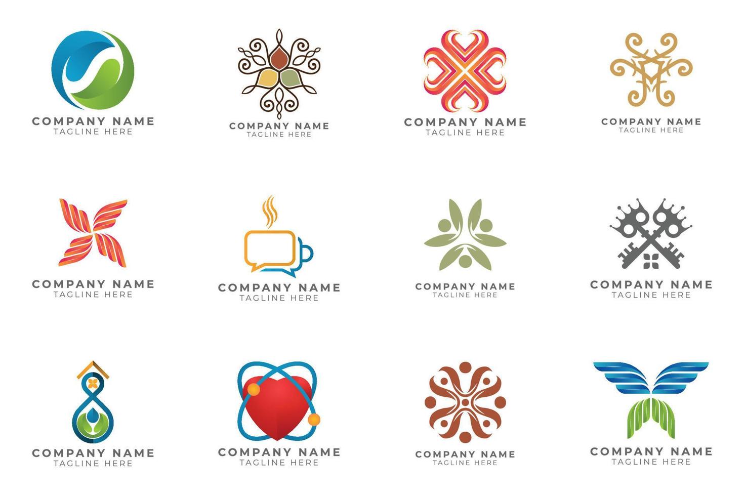 Logo set modern and creative branding idea collection for business company. vector