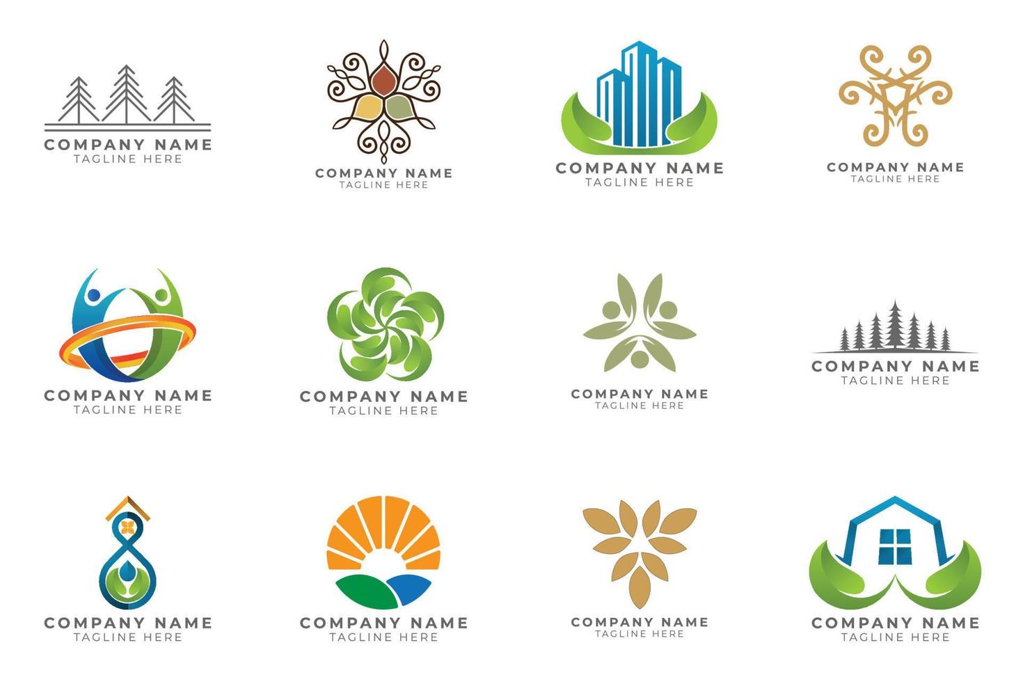 Logo set modern and creative branding idea collection for business company. vector